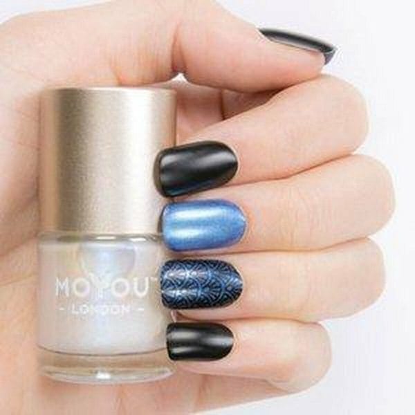 Moyou London - Stempel nagellak - Stamping - Nail Polish - Grecian Pearl - Blauw