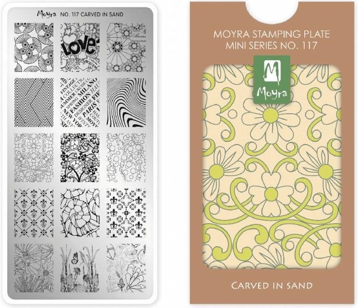 Moyra mini stamping plate 117 carved in sand Moyra mini stamping plate 117 carved in sand