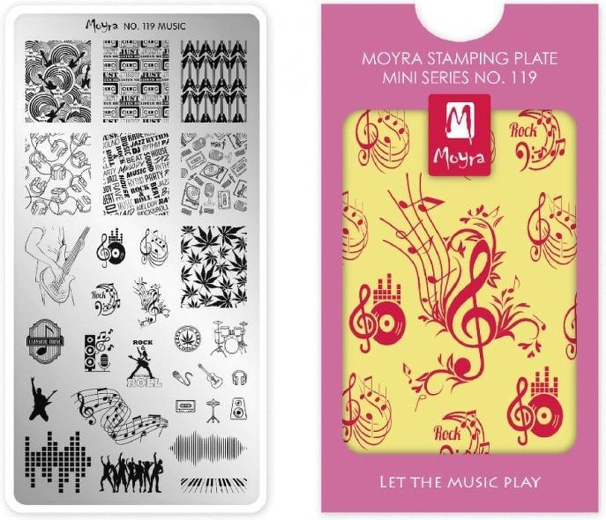 Moyra mini stamping plate 119 let the music play Moyra mini stamping plate 119 let the music play