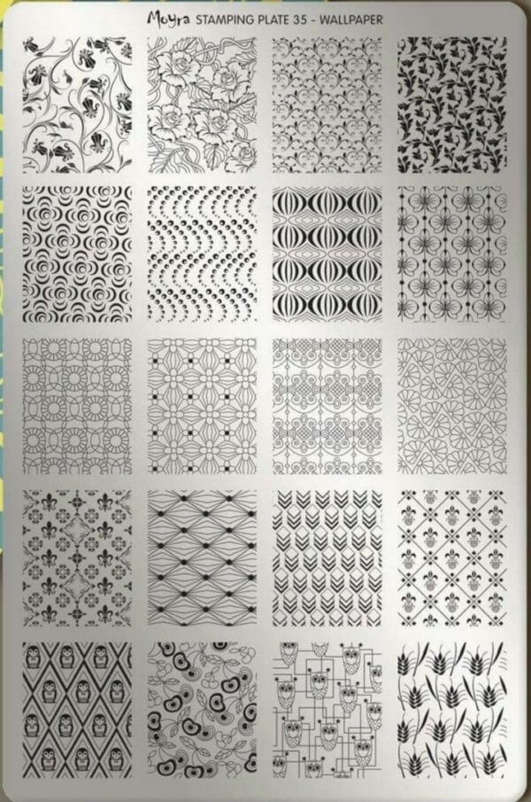 Moyra nail art stamping plate 35 - wallpaper