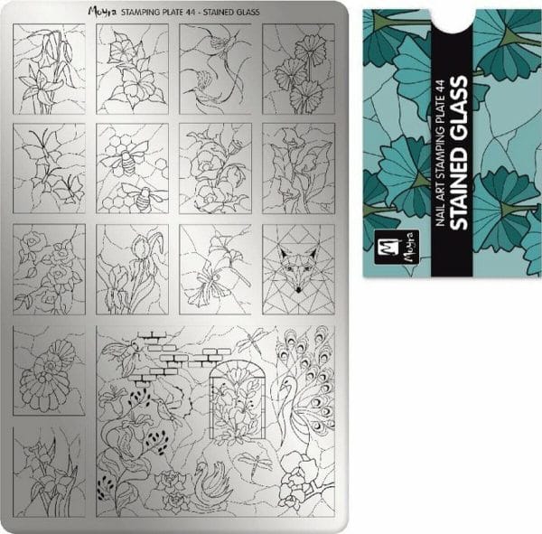 Moyra nail art stamping plate 44 - stained glass