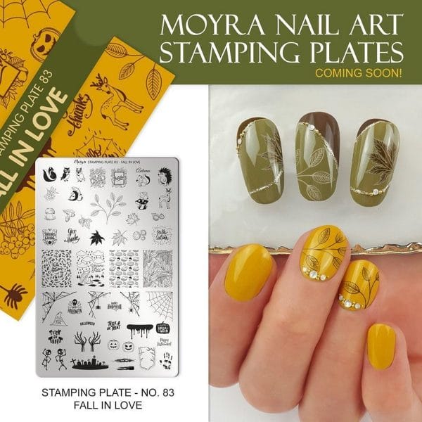 Moyra nail art stamping plate 83 - fall in love