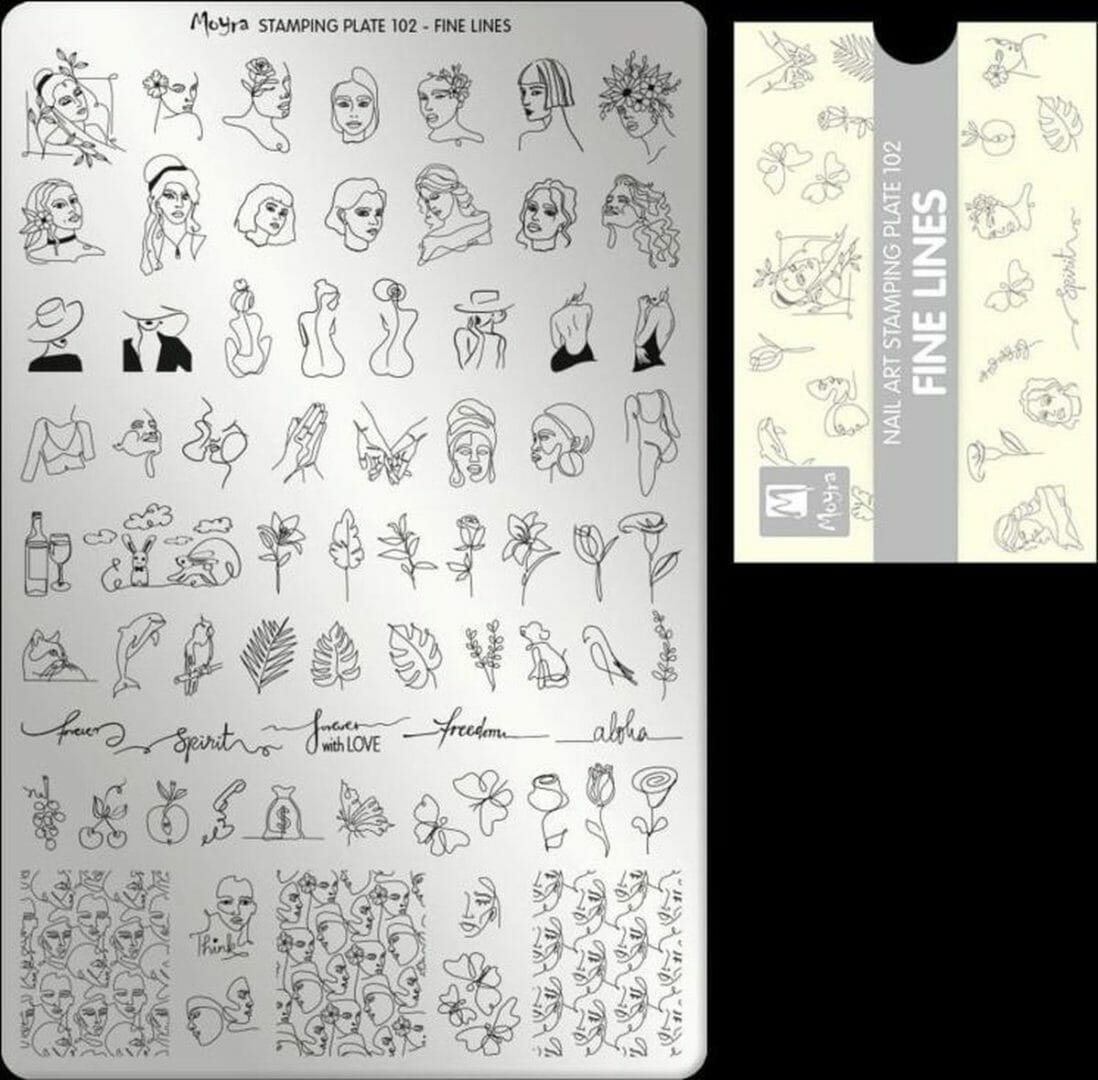 Moyra stamping plate 102 fine lines Moyra stamping plate 102 fine lines