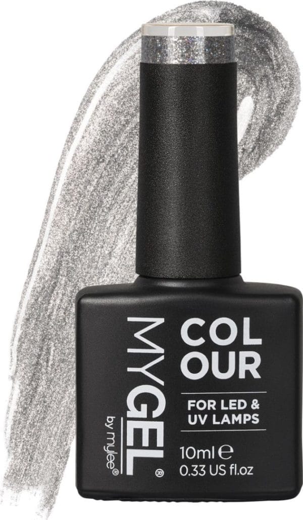 Mylee gel nagellak 10ml [silver screen] uv/led gellak nail art manicure pedicure, professioneel & thuisgebruik [shimmer range] - langdurig en gemakkelijk aan te brengen