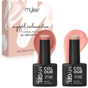 Mylee Gel Nagellak Set 2x10ml [Feeling Peachy] UV/LED Gellak Nail Art Manicure Pedicure, Professioneel & Thuisgebruik - Langdurig en gemakkelijk aan te brengen