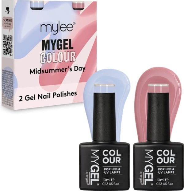 Mylee gel nagellak set 2x10ml [midsummer's day] uv/led gellak nail art manicure pedicure, professioneel & thuisgebruik - langdurig en gemakkelijk aan te brengen