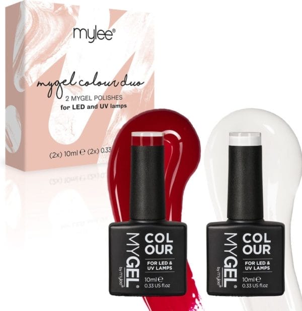 Mylee gel nagellak set 2x10ml [sweetheart] uv/led gellak nail art manicure pedicure, professioneel & thuisgebruik - langdurig en gemakkelijk aan te brengen