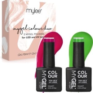 Mylee Gel Nagellak Set 2x10ml [Watermelon Punch] UV/LED Gellak Nail Art Manicure Pedicure, Professioneel & Thuisgebruik - Langdurig en gemakkelijk aan te brengen