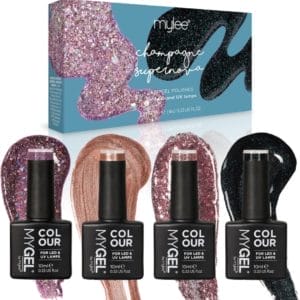 Mylee Gel Nagellak Set 4x10ml [Champagne Supernova] UV/LED Gellak Nail Art Manicure Pedicure, Professioneel & Thuisgebruik - Langdurig en gemakkelijk aan te brengen