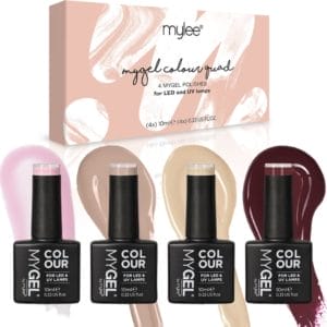 Mylee Gel Nagellak Set 4x10ml [Neutrals] UV/LED Gellak Nail Art Manicure Pedicure, Professioneel & Thuisgebruik - Langdurig en gemakkelijk aan te brengen