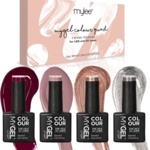 Mylee Gel Nagellak Set 4x10ml [Quad Goals] UV/LED Gellak Nail Art Manicure Pedicure, Professioneel & Thuisgebruik - Langdurig en gemakkelijk aan te brengen