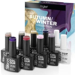 Mylee Gel Nagellak Set 8x10ml Kleuren + Top & Base Coat [Autumn Winter Collection] UV/LED Gellak Nail Art Manicure Pedicure, Professioneel & Thuisgebruik - Langdurig en gemakkelijk aan te brengen