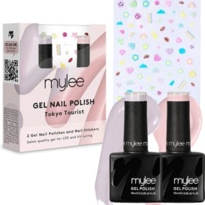 Mylee Gel Nagellak Set met Nail Art Stickers 2x10ml [Tokyo Tourist] UV/LED Gellak Nail Art Manicure Pedicure, Professioneel & Thuisgebruik - Langdurig en gemakkelijk aan te brengen