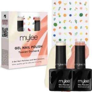 Mylee Gel Nagellak Set met Nail Art Stickers 2x10ml [Tuscan Orchard] UV/LED Gellak Nail Art Manicure Pedicure, Professioneel & Thuisgebruik - Langdurig en gemakkelijk aan te brengen