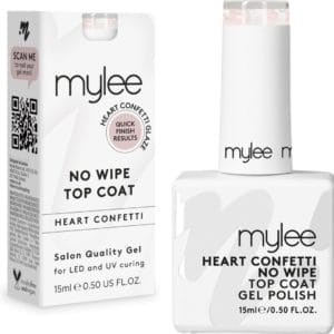 Mylee Hartconfetti No-Wipe Gel-Nagellak Top Coat 15ml UV/LED Nail Art Manicure Pedicure voor professioneel & thuisgebruik - Langdurig en gemakkelijk aan te brengen