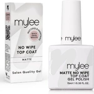 Mylee Matte No-Wipe Gel-Nagellak Top Coat 15ml UV/LED Nail Art Manicure Pedicure voor professioneel & thuisgebruik - Langdurig en gemakkelijk aan te brengen