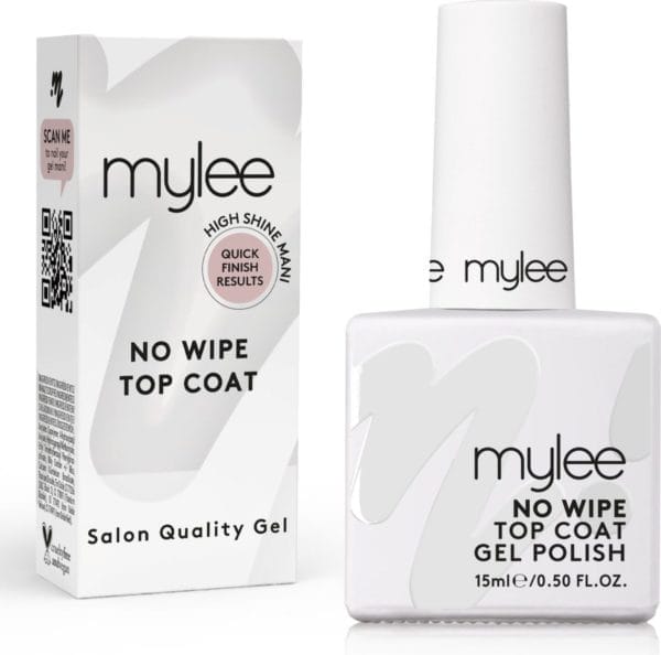 Mylee no-wipe gel-nagellak top coat 15ml uv/led nail art manicure pedicure voor professioneel & thuisgebruik - langdurig en gemakkelijk aan te brengen