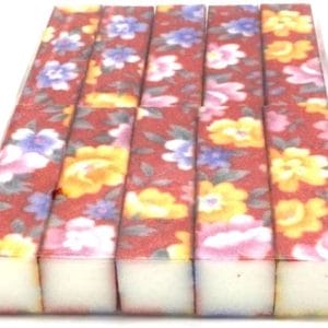 NAGELVIJL/POLIJST/BUFFER/WHITE BLOCK/BLOEMEN PRINT/SET 10 STUKS