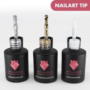 #NAILARTSERIE - Influence Gellac - UV / LED Gellak - Gel nagellak - Gel lak - Goud / Zilver / Wit / Glitter - Startersset - Nailart - Nail art - French Manicure - 3 x 10 ml