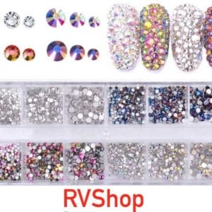 Nagel Decoratie Set - 12 Verschillende Vormen - 3D Glitter Nagel - Nagels - Decoratie - Bling Bling - Zilver - Parelmoer - Gratis Verzending - Nagelset - Nagelstickers - Diamant - Nagel Decoratie - Nail Art