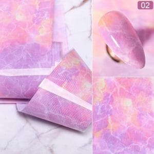 Nagel Folie - Transferfolie - Nagelfolie - Nagelstickers - Nail Art - Marmer Roze Luxe marmeren - (2)