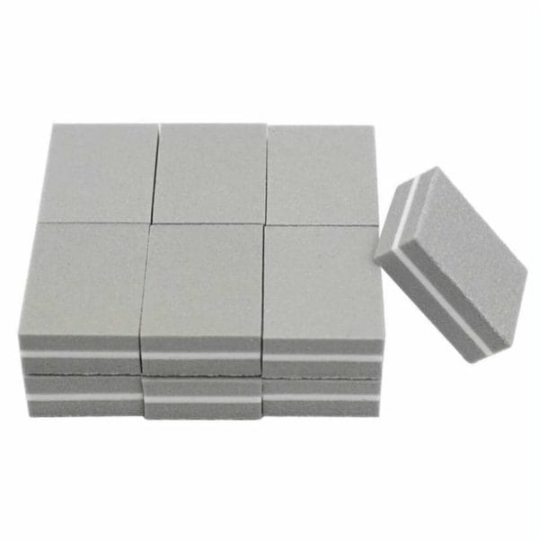 Nagel buffer mini - 10 stuks - 100/180 grit - nagelbuffer - polijstblok - bufferblok - buffervijl - buffing block - nail buffer - grijs