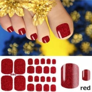 NagelStickers 44 Tips/2Vel Manicure Teen Nagel stickers,Nageldecoratie,Nagellak,Plaknagels / Nageltips , 2 vel =44stuk "Rood,Zwart"