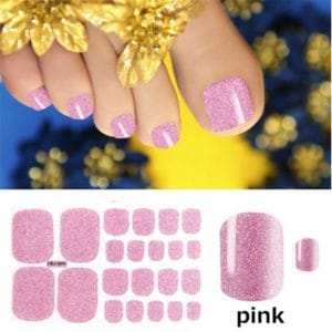 NagelStickers 44 Tips/2Vel Manicure Teen Nagel stickers,Nageldecoratie,Nagellak,Plaknagels / Nageltips , 2 vel =44stuk "Roze,Donker Roze"