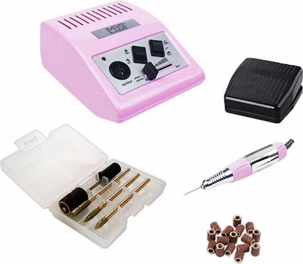 Nagelfrees JD500 roze-Originele+100 stuks schuurrolletjes-30.000rpm - Electrische nagelvijl-MBS®