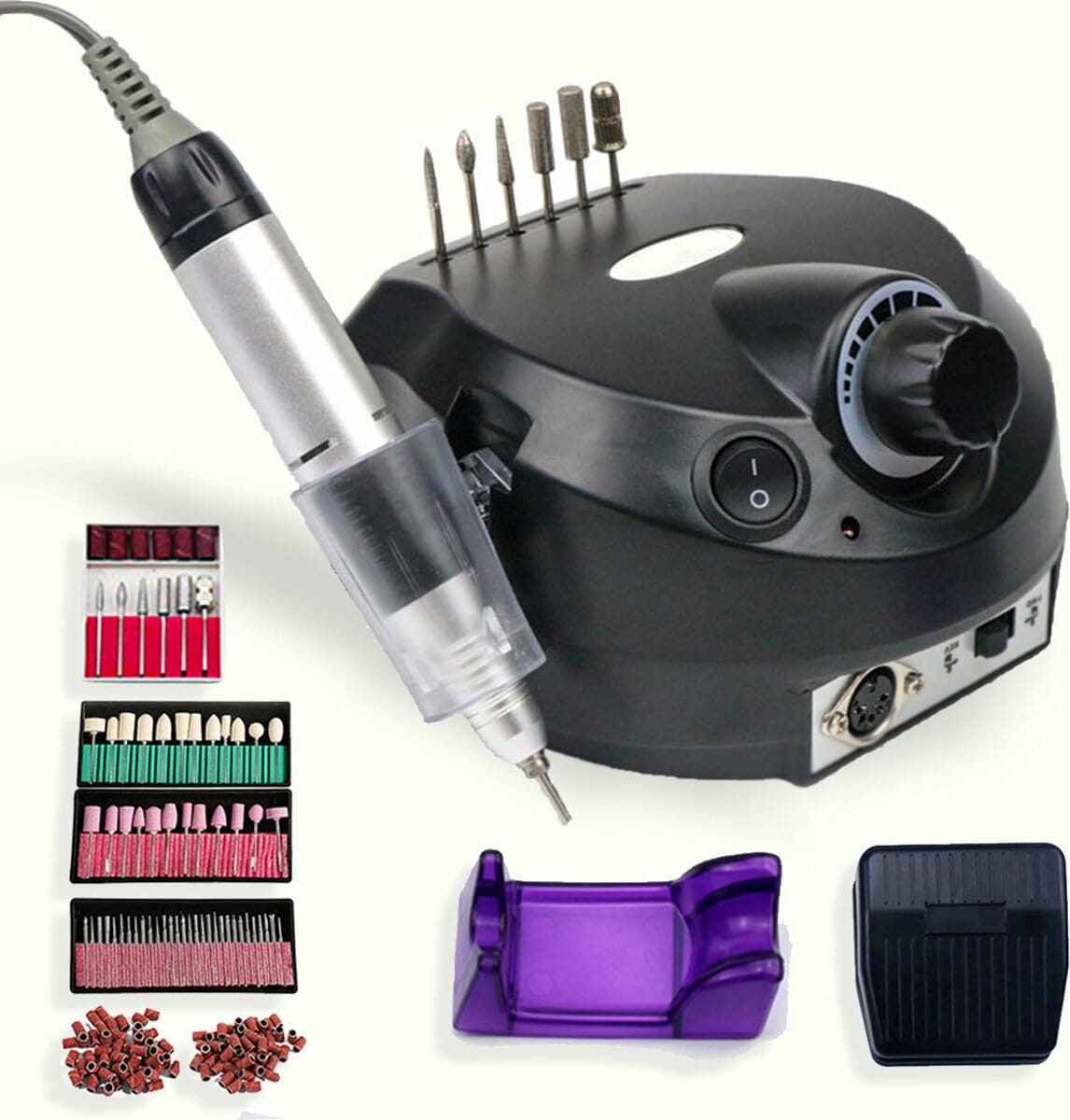 Nagelfrees professioneel - 166 delig - elektrische - met bitjes - nagelvijl - manicure set elektrisch - pedicure apparaat Nagelfrees professioneel - 166 delig - elektrische - met bitjes - nagelvijl - manicure set elektrisch - pedicure apparaat