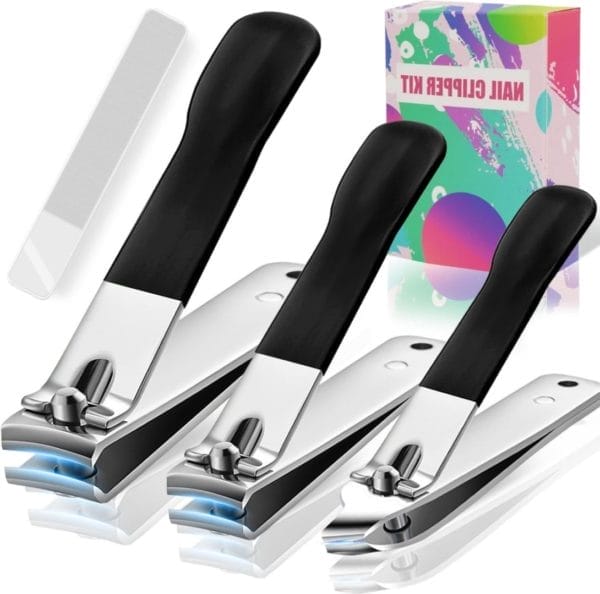 Nagelknipper, 4pcs nagelknipper en vijl set voor vingernagel en teennagel, premium vingernagel knipper en teennagel knipper voor mannen, vrouwen of senioren, manicure pedicure set nagelknippers