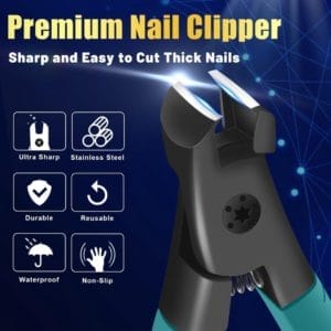 Nagelknipper, Teennagel Clippers voor Dikke Nagels, Nagelknipper met Glazen Nagelvijl, Heavy Duty Stainless Steel Vingernagel Clippers voor Mannen, Vrouwen, Ouderen