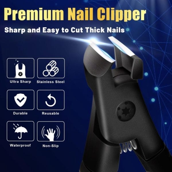 Nagelknipper voor dikke nagels, professionele nagelknipper voor vrouwen, mannen en senioren, ultra scherpe nagelknipper voor teennagels anti slip nagelknipper set heavy duty grote nagelknipper