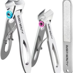 Nagelknipper voor dikke nagels, nagelknipper met brede kaakopening met gebogen en rechte mesrand, teennagelknipper, vingernagelknipperset met vijl voor senioren, volwassenen, mannen, vrouwen