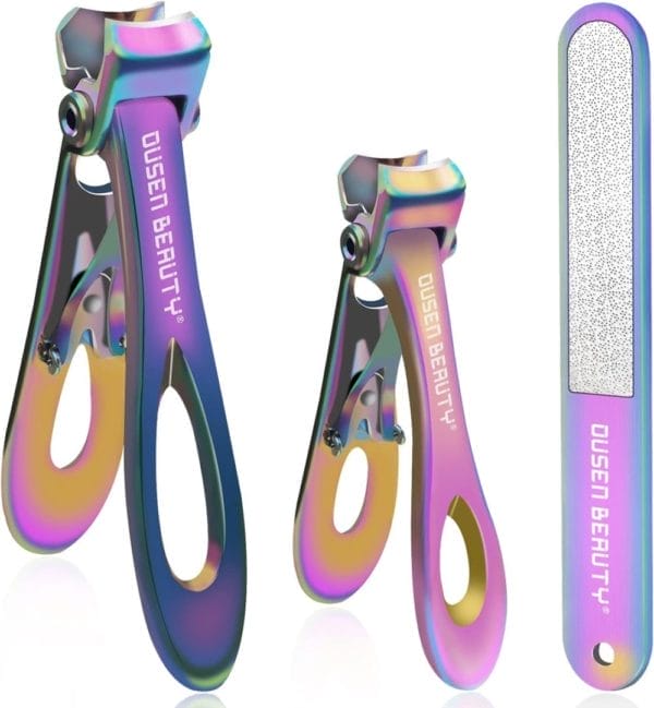Nagelknipper voor dikke nagels, nageltrimmer met extra brede kaakopening voor harde teennagels, roestvrijstalen vingernagelknipper met nagelvijl voor grote teennagels senioren & mannen & vrouwen