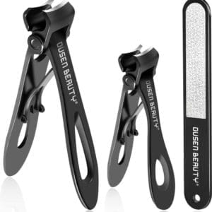 Nagelknipper voor dikke nagels, nageltrimmer met extra brede kaakopening voor harde teennagels, roestvrijstalen vingernagelknipper met nagelvijl voor grote teennagels Senioren & Mannen & Vrouwen