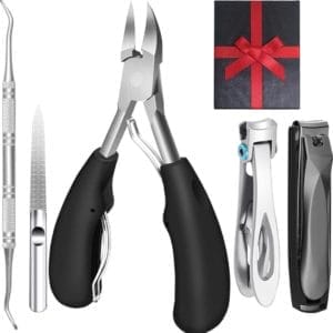 Nagelknippers Kits, teennagelknipper, nagelvijl voor ingegroeid, podolist, dik, professioneel, mannen, senioren enz. (5 stuks geschenkdoos)