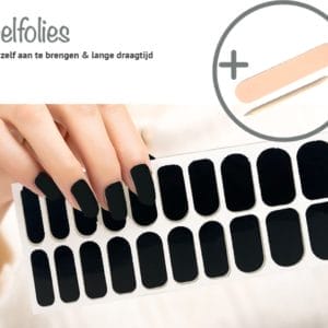 Nagellak - Nagels - Nagelvijl - Nagelstickers - 20 Nagel folies - Nagel folie - Nagellak set - Nagelfolie - Nailwraps - Zwart - Zwarte nagellak