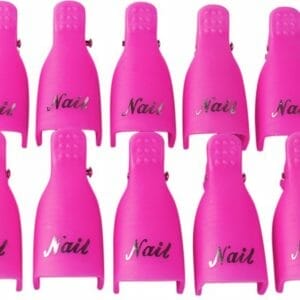 Nagellak Remover Clips - Gellak / Acryl verwijderen - Donker Roze - 10 stuks