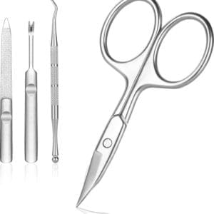 Nagelriemschaar, 4 Stuks Professionele Nagelknipper Kit, Stainless Steel Grooming Kit Cuticle Trimmer Nagelknipper Pedicure Manicure Tools Geschikt voor Mannen en Vrouwen