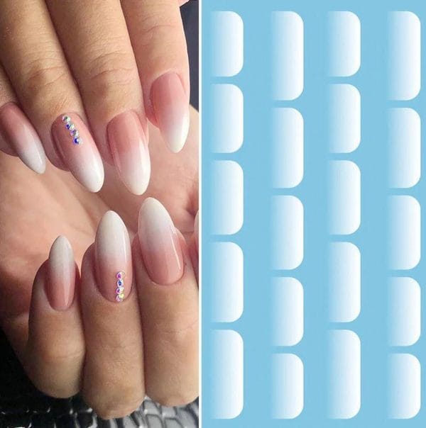 Nagelstickers - Nagel Versiering - French Manicure Nail Art - Contrast 1 Vel