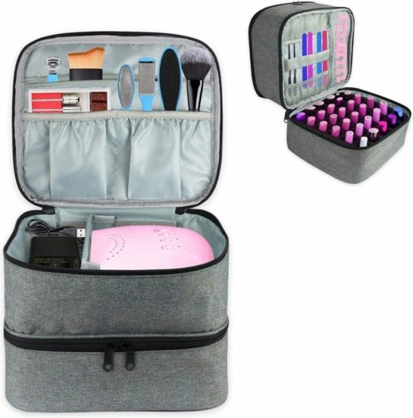 Nagelstyliste nagellak koffer organizer - nagelkoffer opberger tas voor uv lamp gelnagels - nail art opbergen