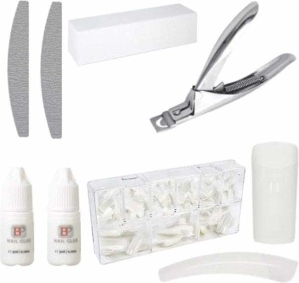 Nageltips set - 500 stuks naturel tips in stevige tipbox - tips voor acryl nagels & gelnagels / hoge kwaliteit - professionele markt