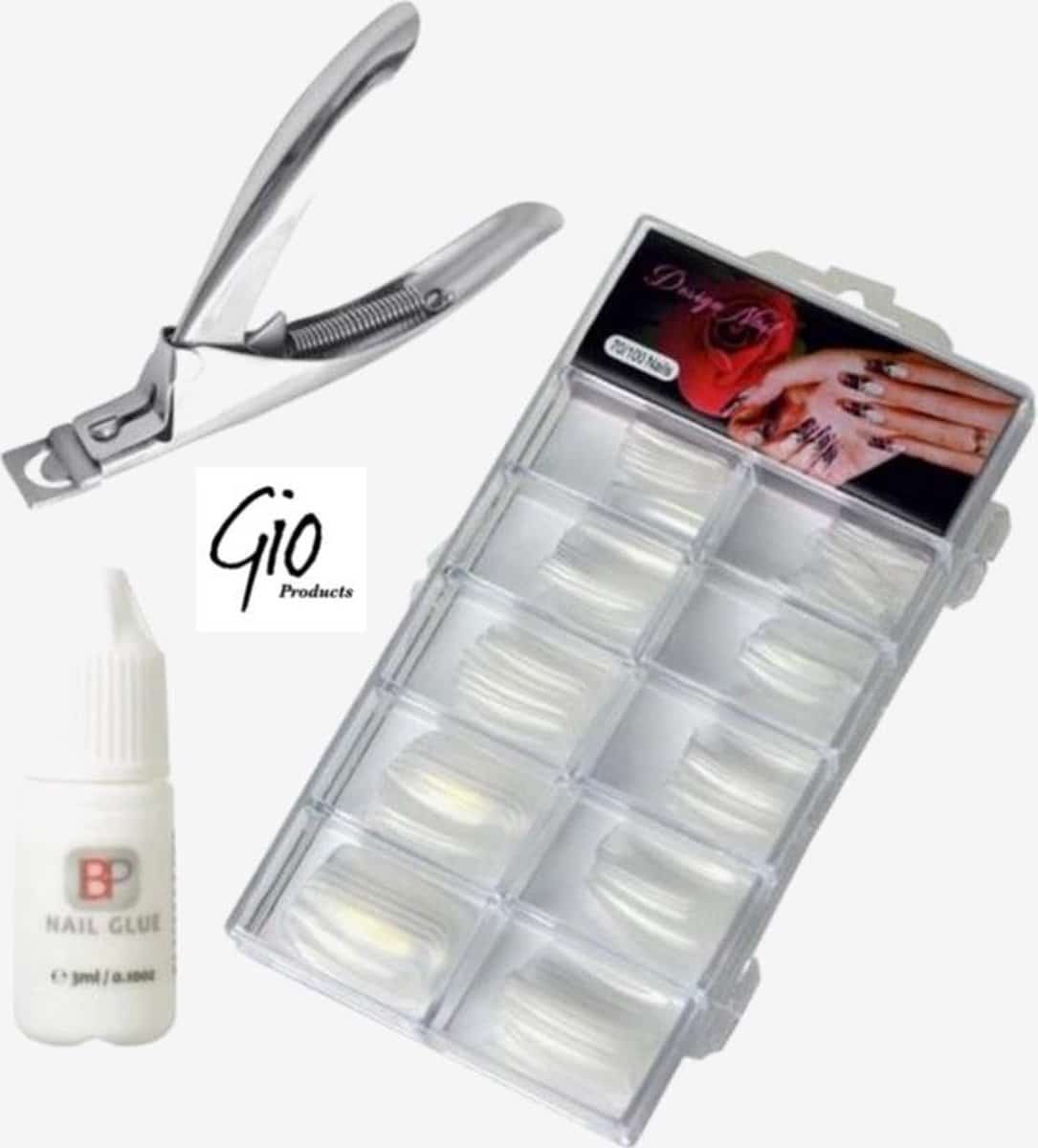 Nageltips transparant voordeel set - transparant tips + nagellijm 3ml + tipknipper - professionele markt Nageltips transparant voordeel set - transparant tips + nagellijm 3ml + tipknipper - professionele markt