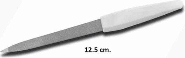 Nagelvijl - 12,5 cm - goede kwaliteit - grove zijde en fijne zijde - spitse punt - wit handvat - small pocket vijl