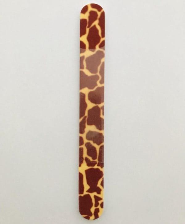 Nagelvijl - giraffe print - 17,8 cm. Lang - bruin/geel - 1 stuks