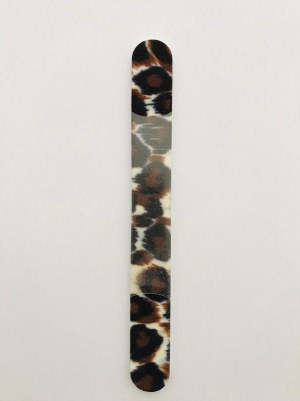 Nagelvijl - Luipaard Print - 17,8 cm. lang - Wit/Bruin/Zwart - 1 stuks