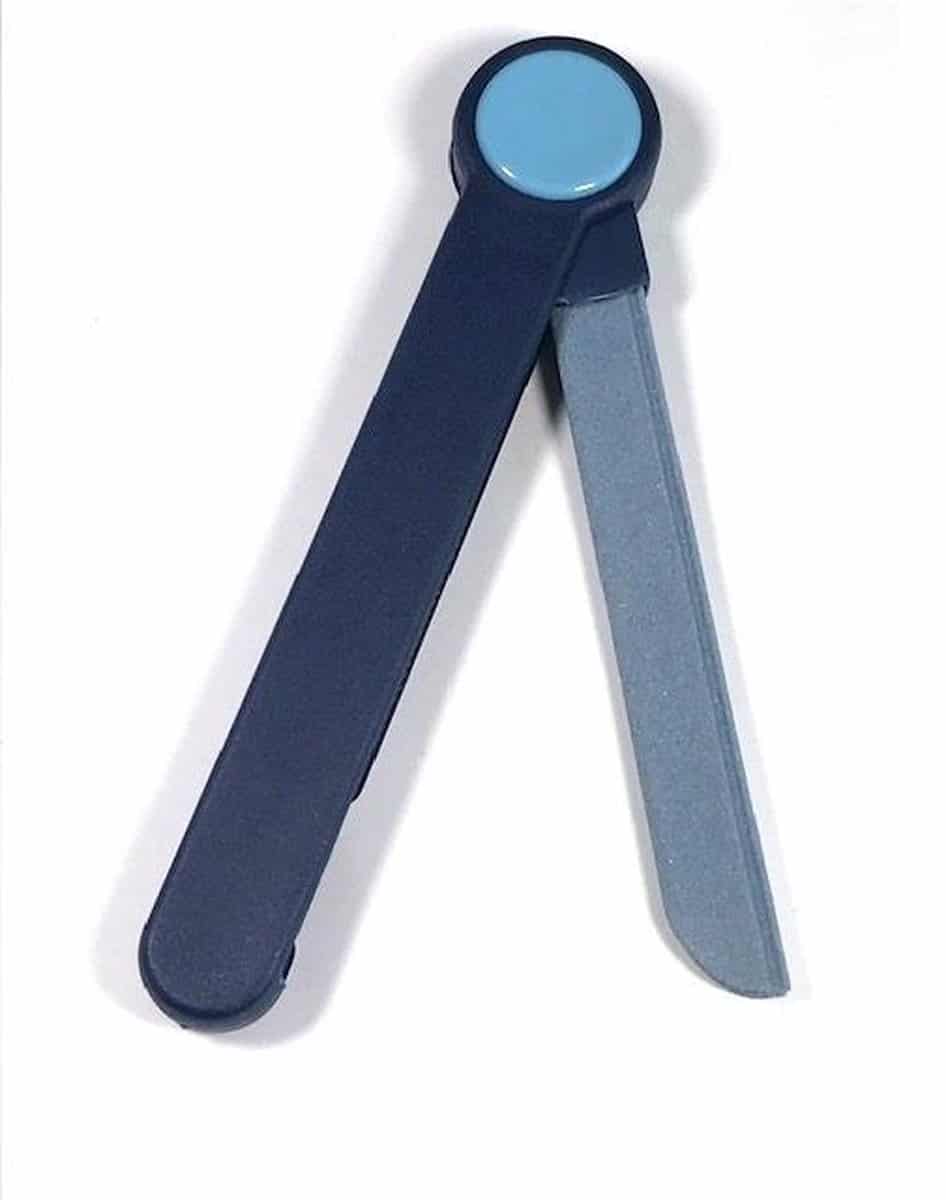 Nagelvijl inklapbaar keramiek 21 cm - pedicure - manicure - blauw