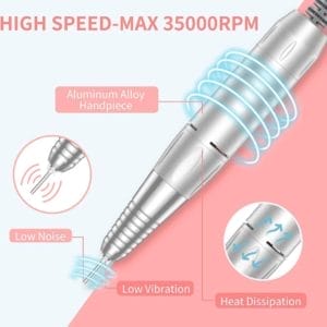 Nagelvijl voor Acryl-, Gel- en Natuurlijke Nagels 35000 RPM