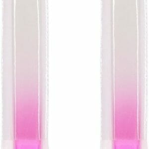 Nagelvijlen van glas - 2x stuks - roze - 14 cm - in beschermhoesje